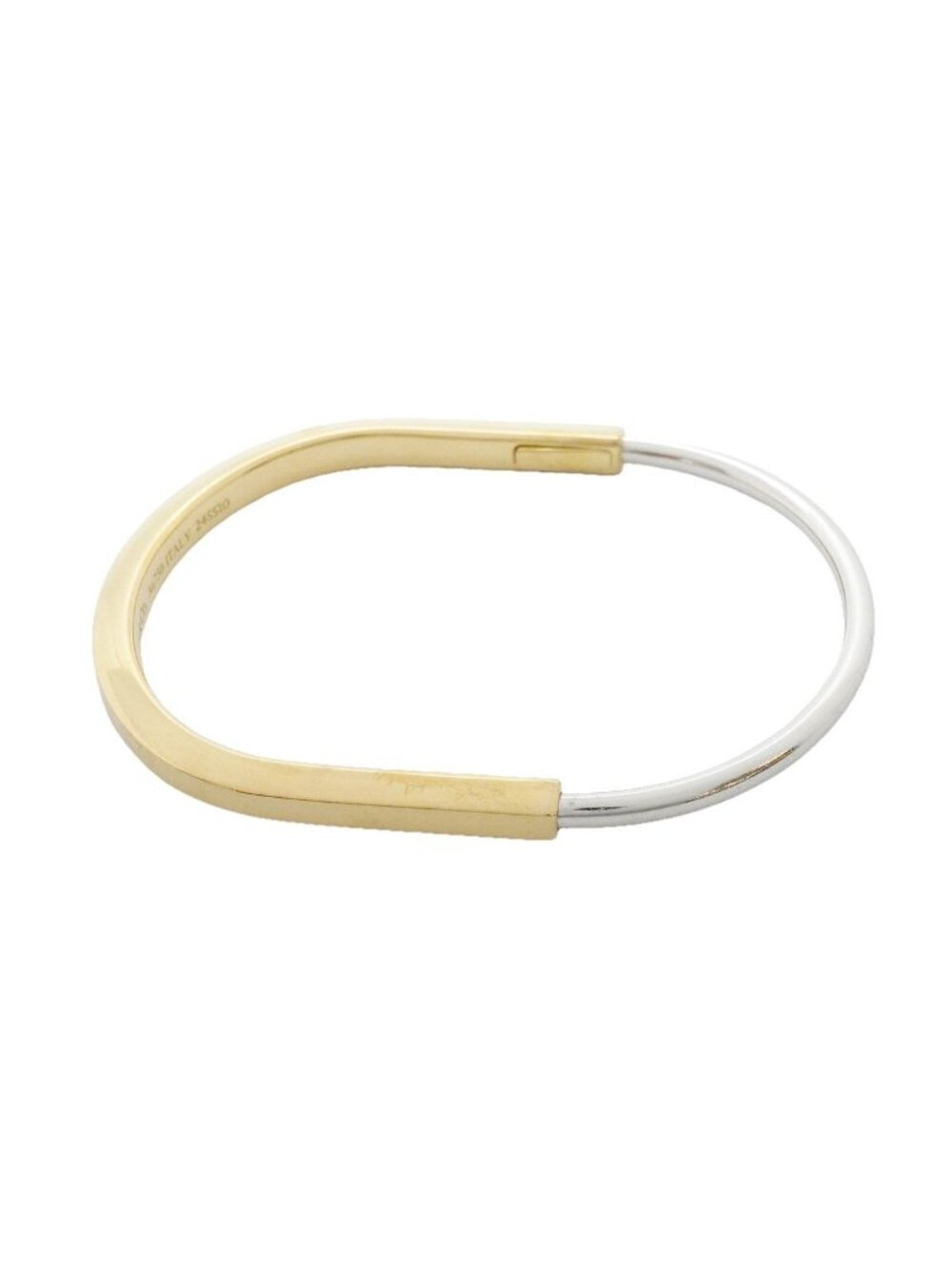 Tiffany & Co Bangle Lock Narrow 18k Yellow Gold 18k White Bracelet